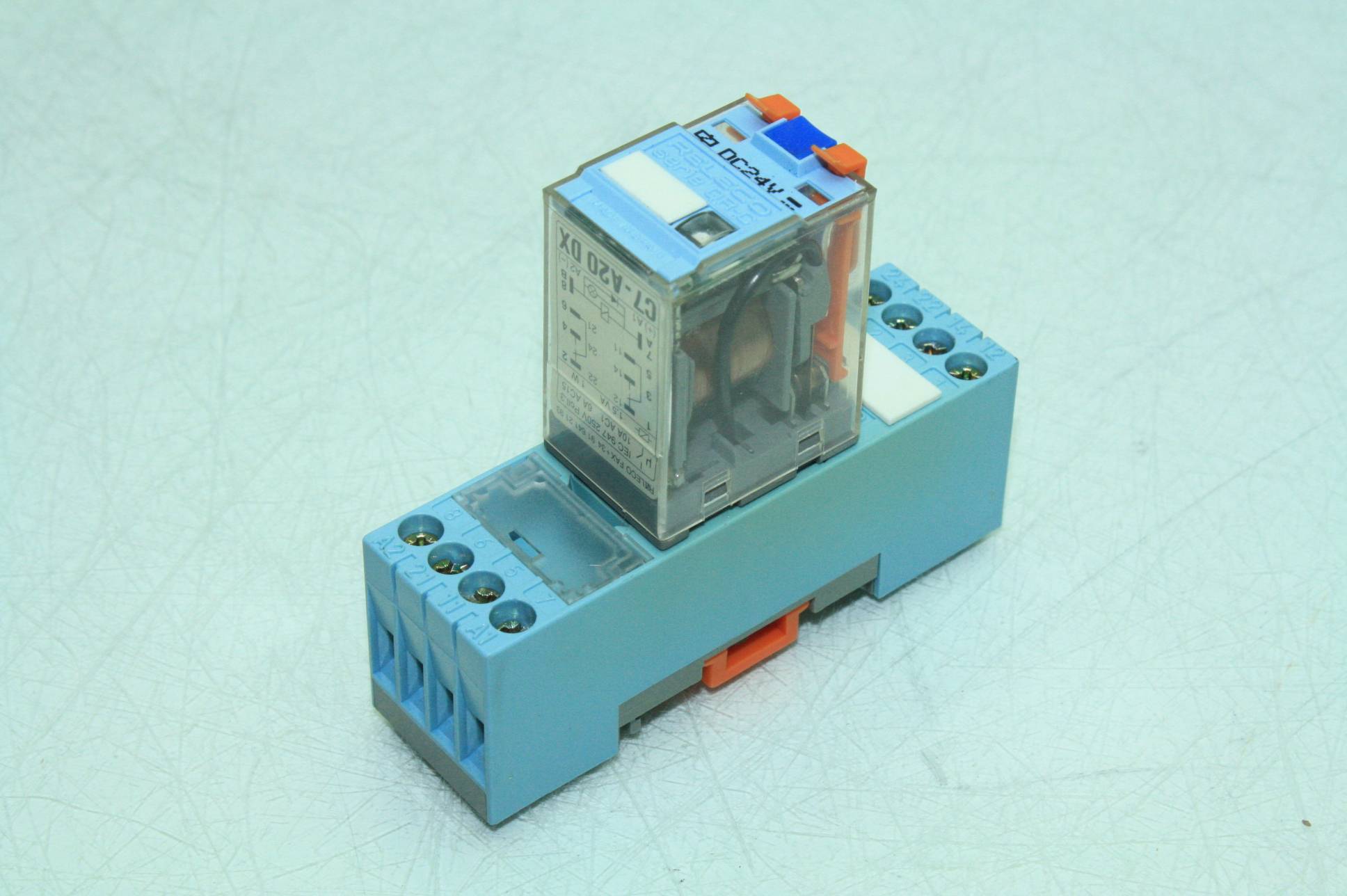 Lot of 2 Releco C7A20 DX Ice Cube Relays with Socket Bases 24V DC