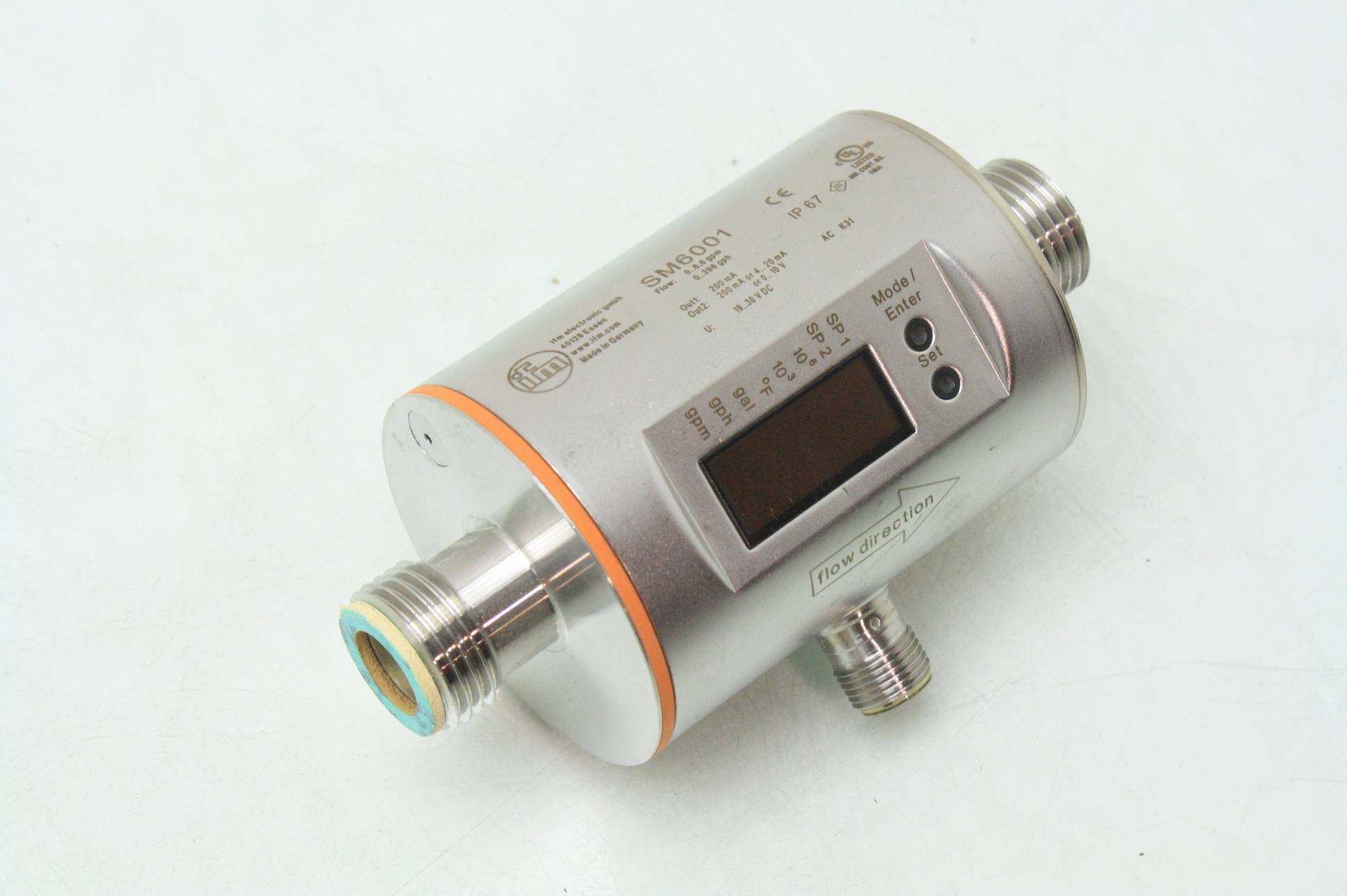 IFM SM6001 Inductive Flow Meter / 06.6 GPM Flow Rate 1/2" NPT