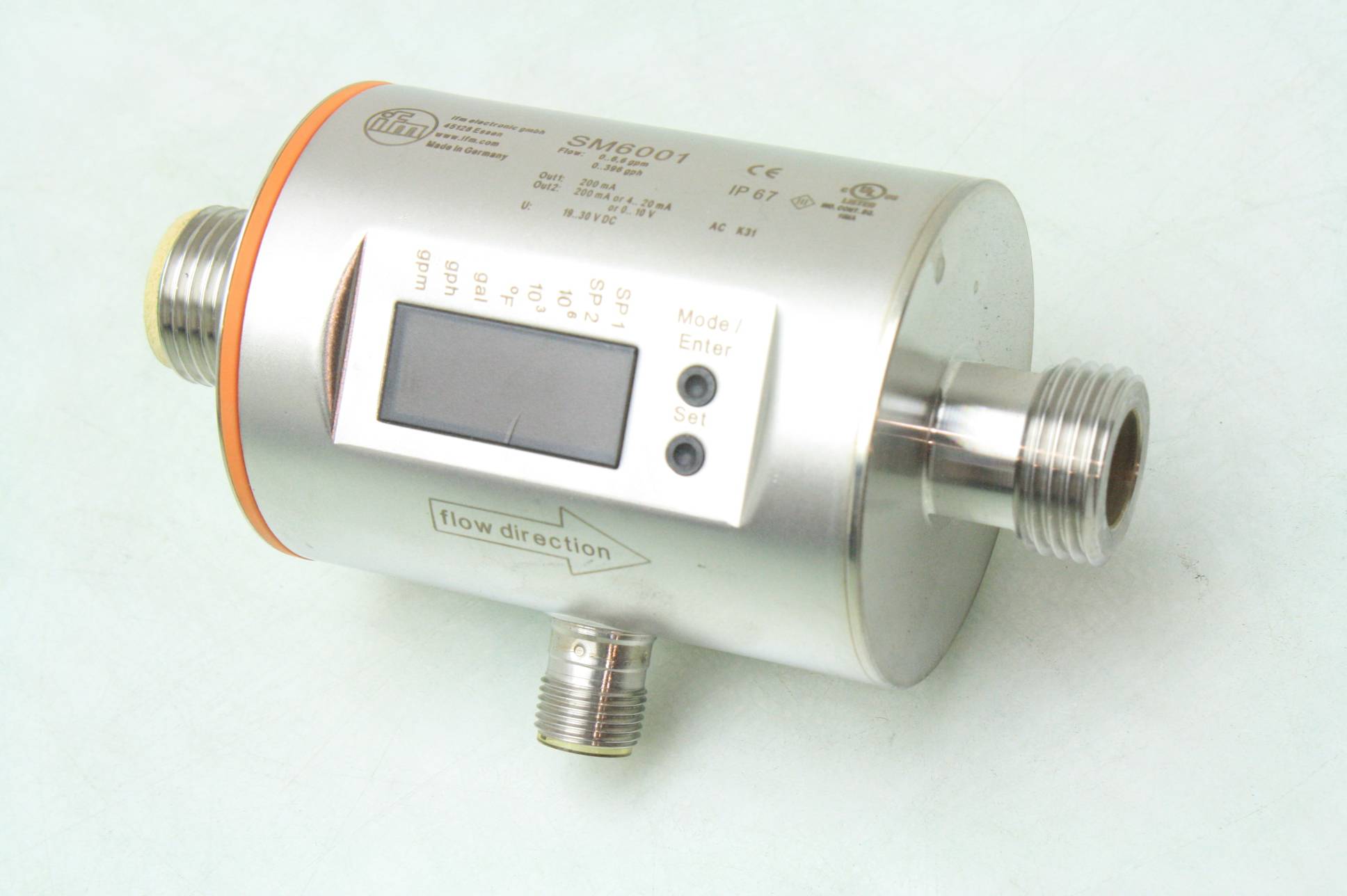 IFM SM6001 Inductive Flow Meter / 06.6 GPM Flow Rate 1/2" NPT