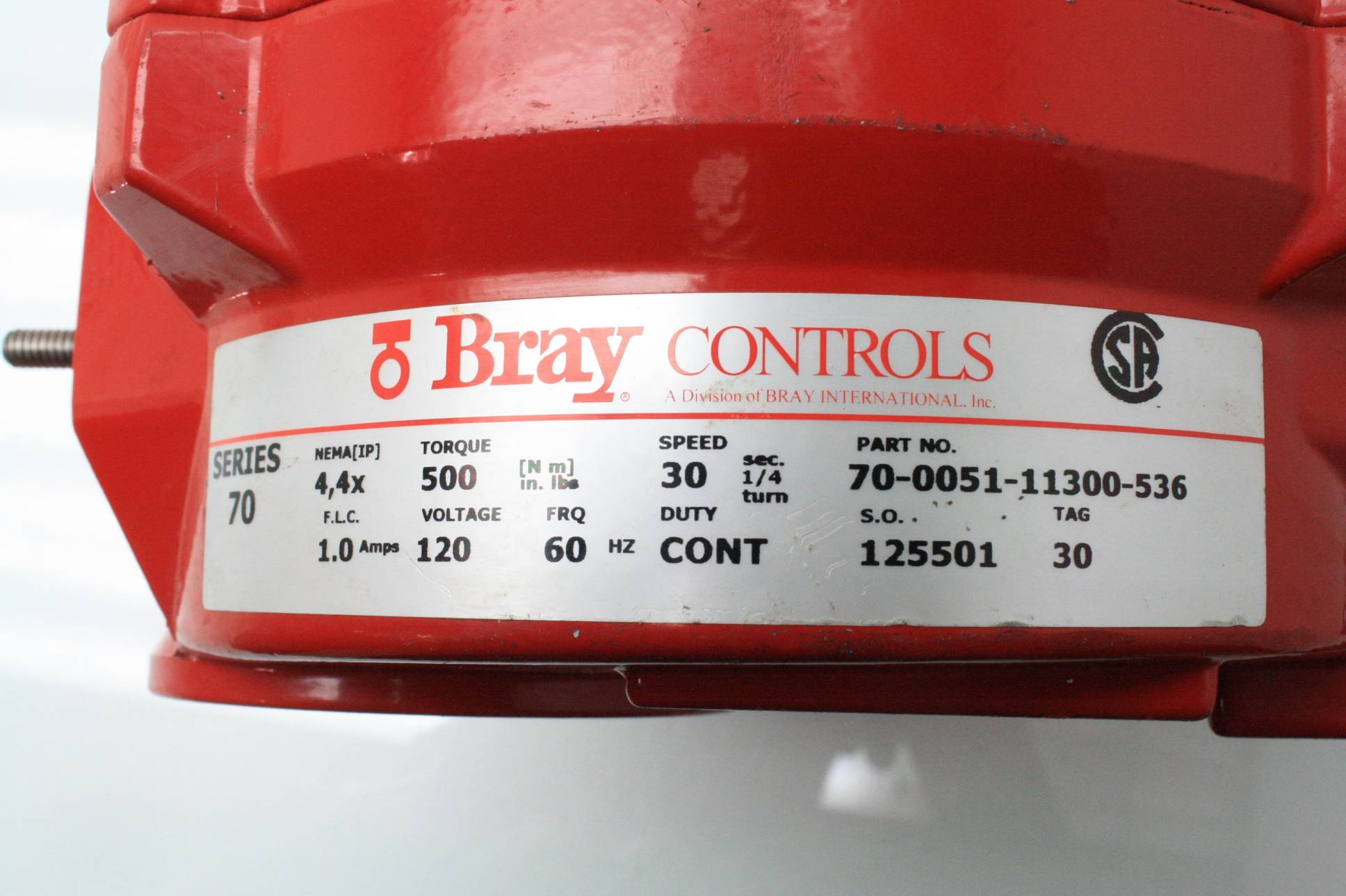 Bray Controls Series 70 Electric Valve Actuator 70005111300536