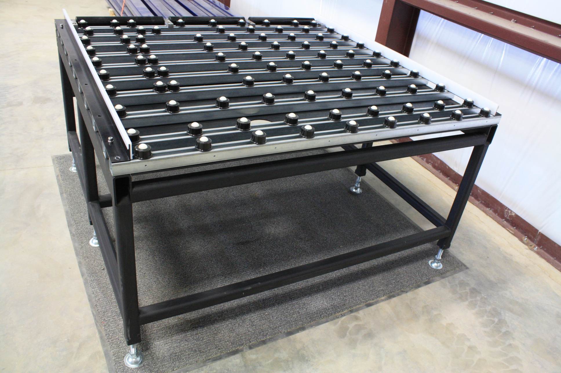 Unistrut 5' x 5' Ball Transfer Conveyor w/ Legs / Adjustable Dimensions