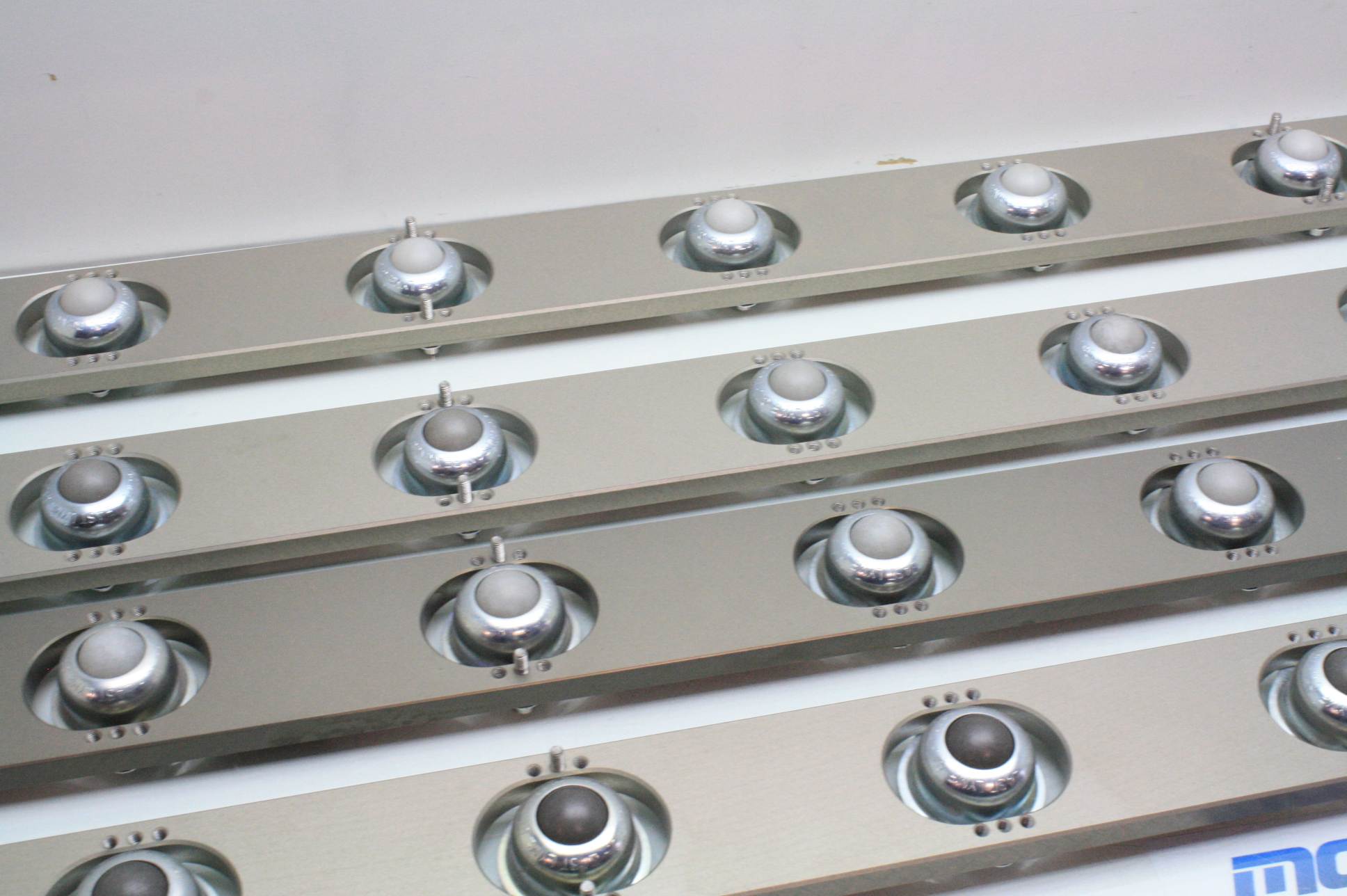 Lot of 44 Hudson Ball Transfer Conveyor Bearings on Aluminum Mounting